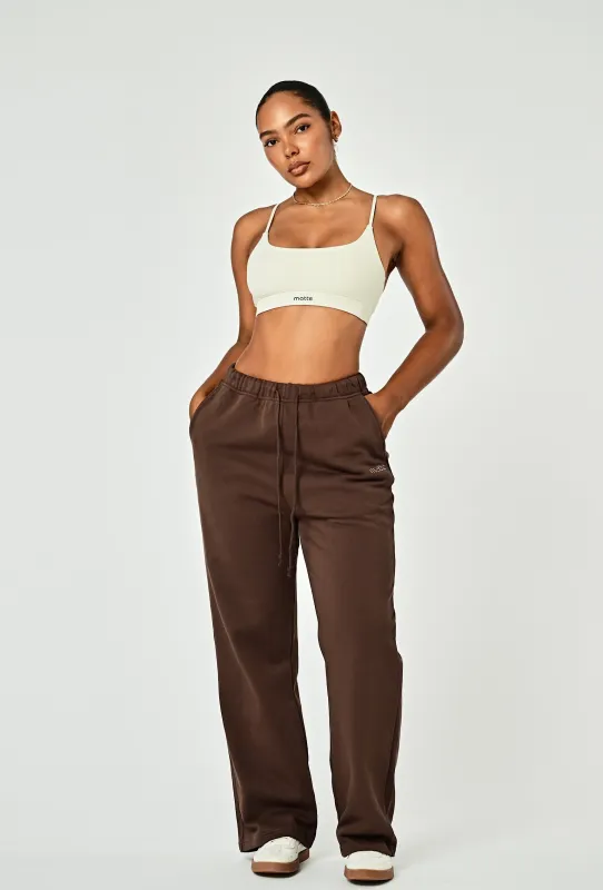 Wide Leg Terry Sweat - Dark Chocolate sold by Matte Collection