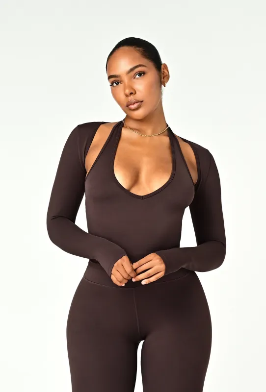 Align Long Sleeve Crop Top - Espresso sold by Matte Collection