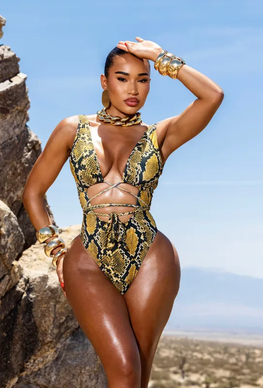 Michail One Piece - Yellow Python sold by Matte Collection