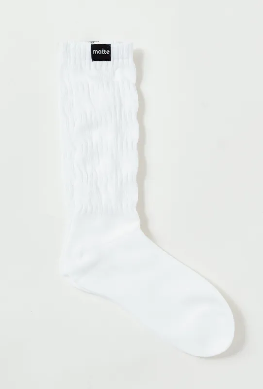Off Duty Scrunch Socks - White made by Matte Collection