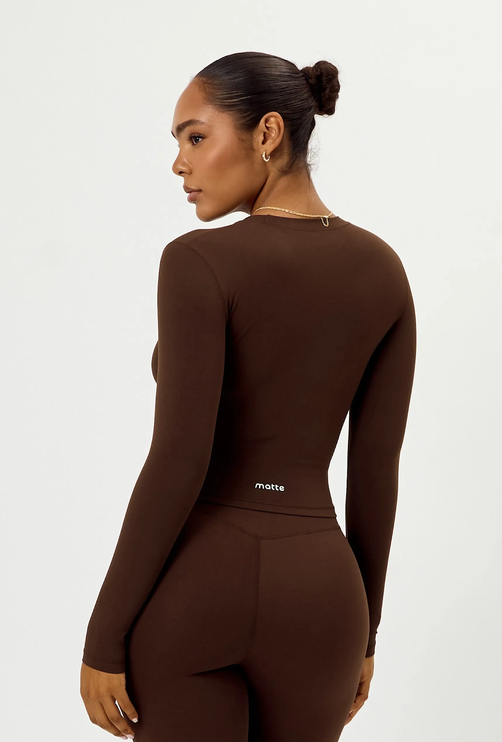 Cloudform Long Sleeve Crop - Espresso sold by Matte Collection product image thumbnail 3