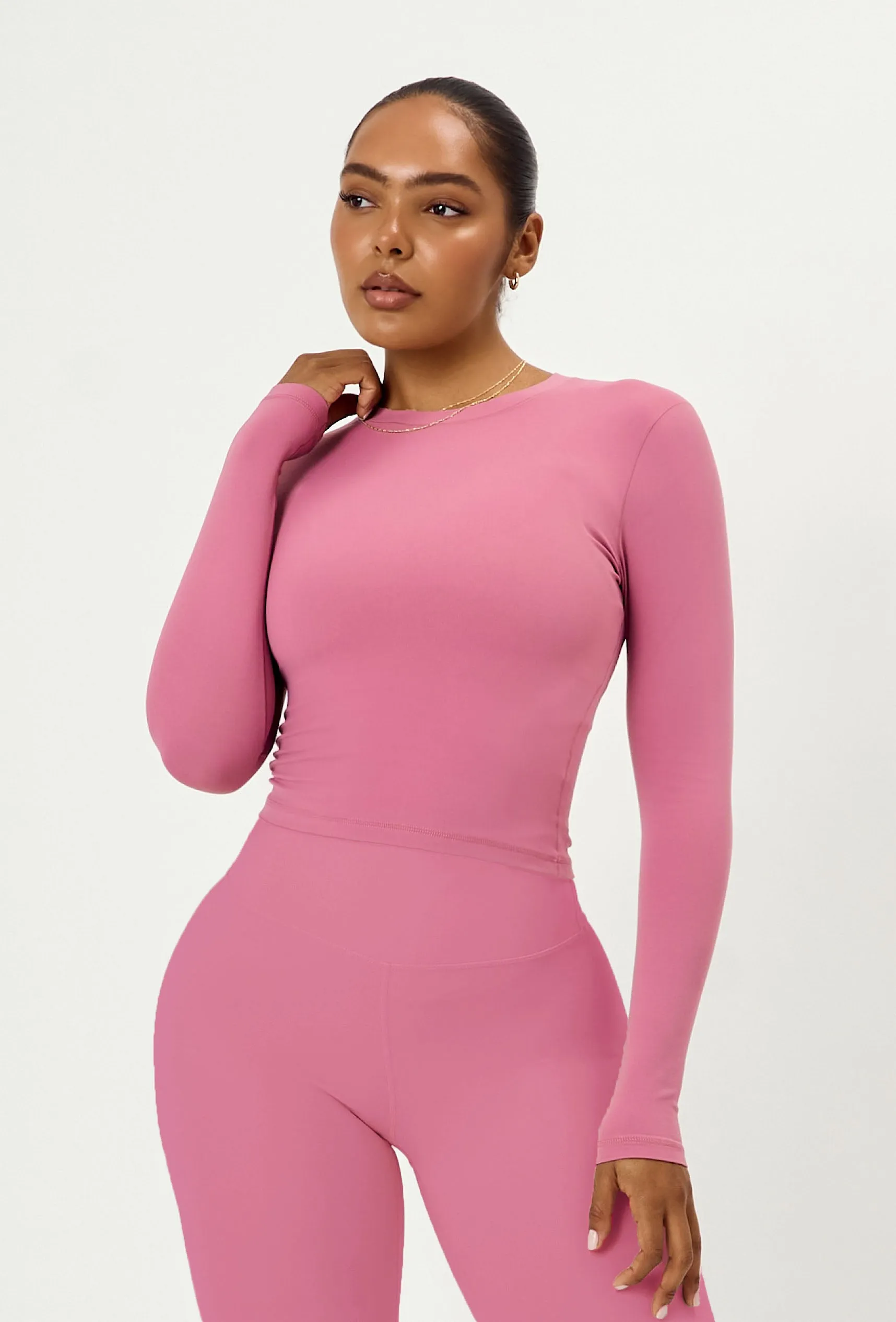 Cloudform Long Sleeve Crop - Pink Cloud sold by Matte Collection