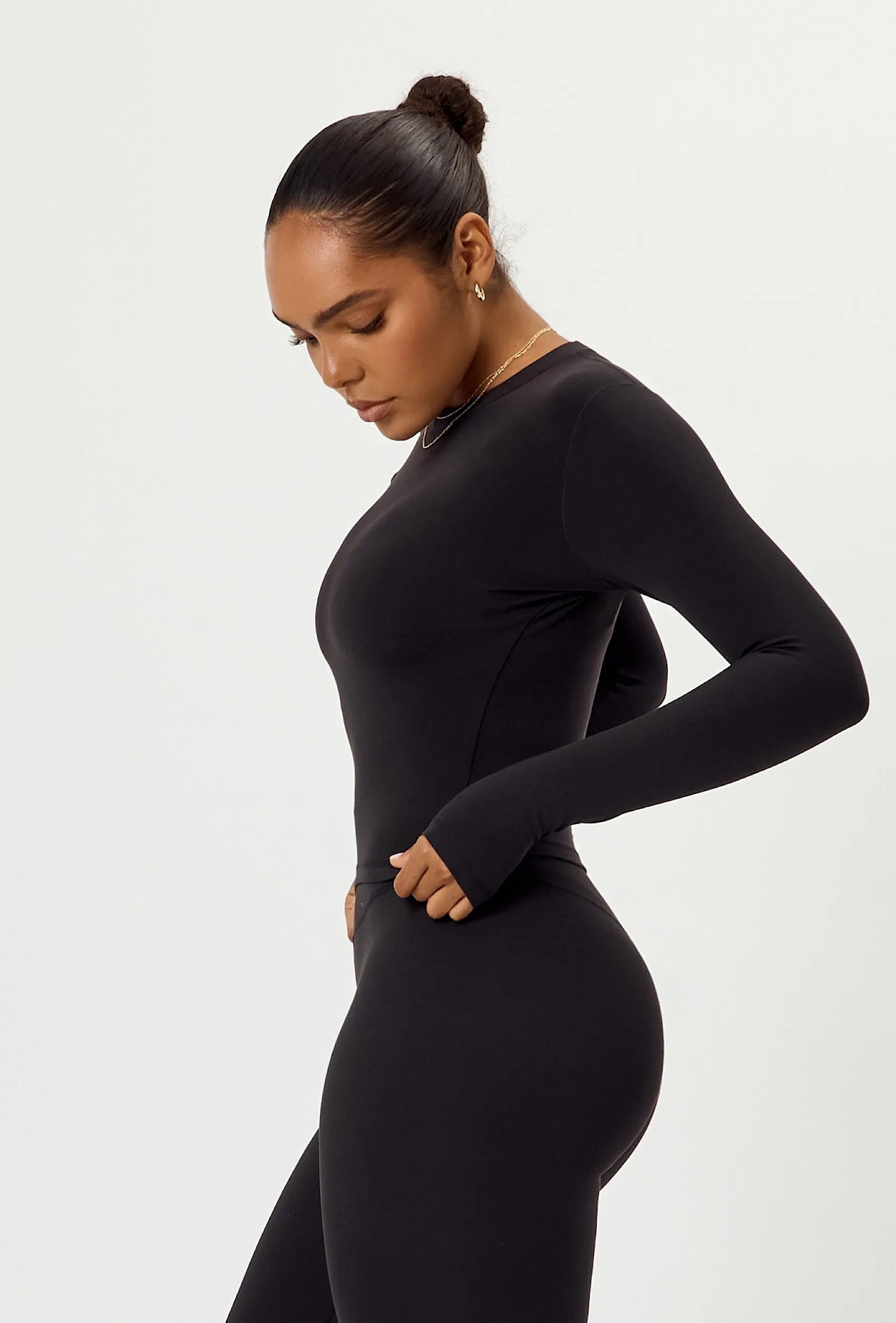 Cloudform Long Sleeve Crop - Black sold by Matte Collection product image thumbnail 2