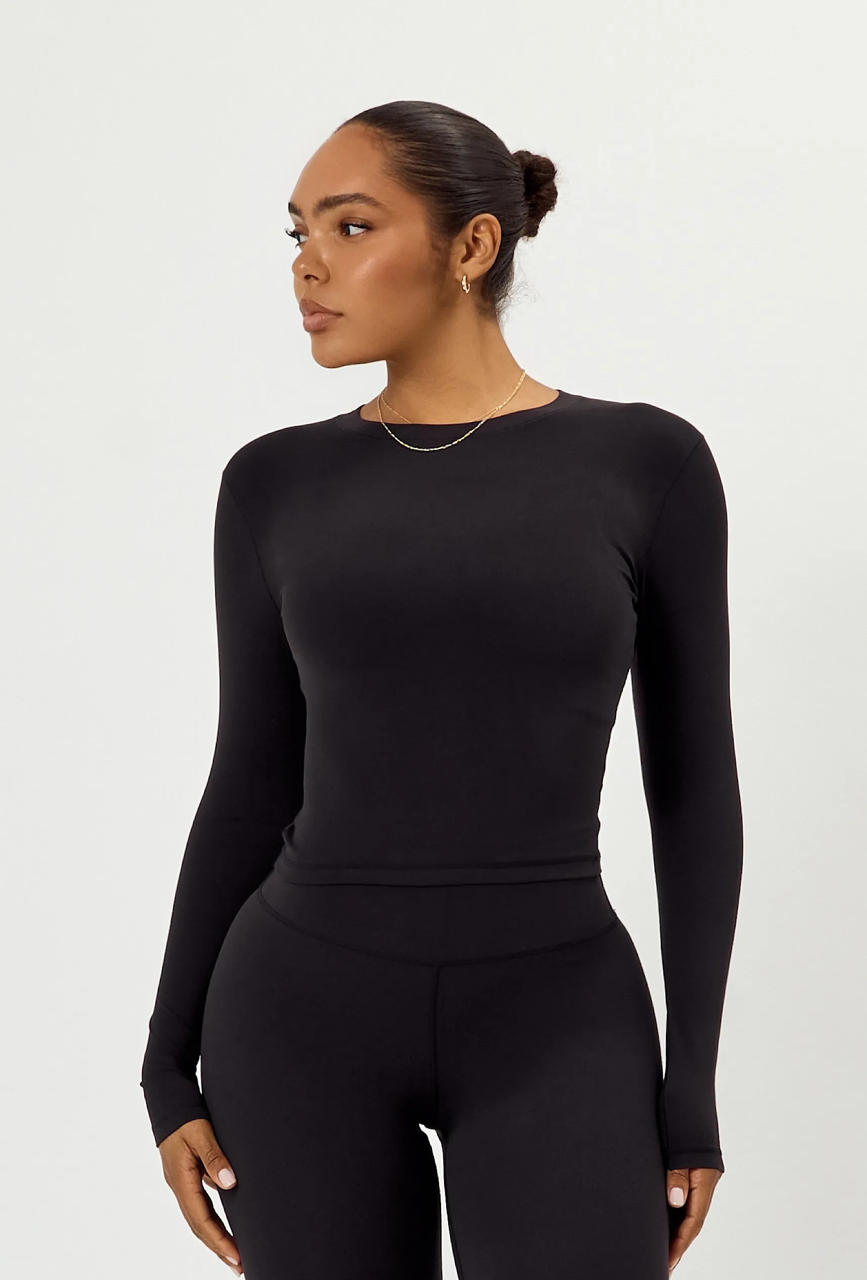 Cloudform Long Sleeve Crop - Black sold by Matte Collection