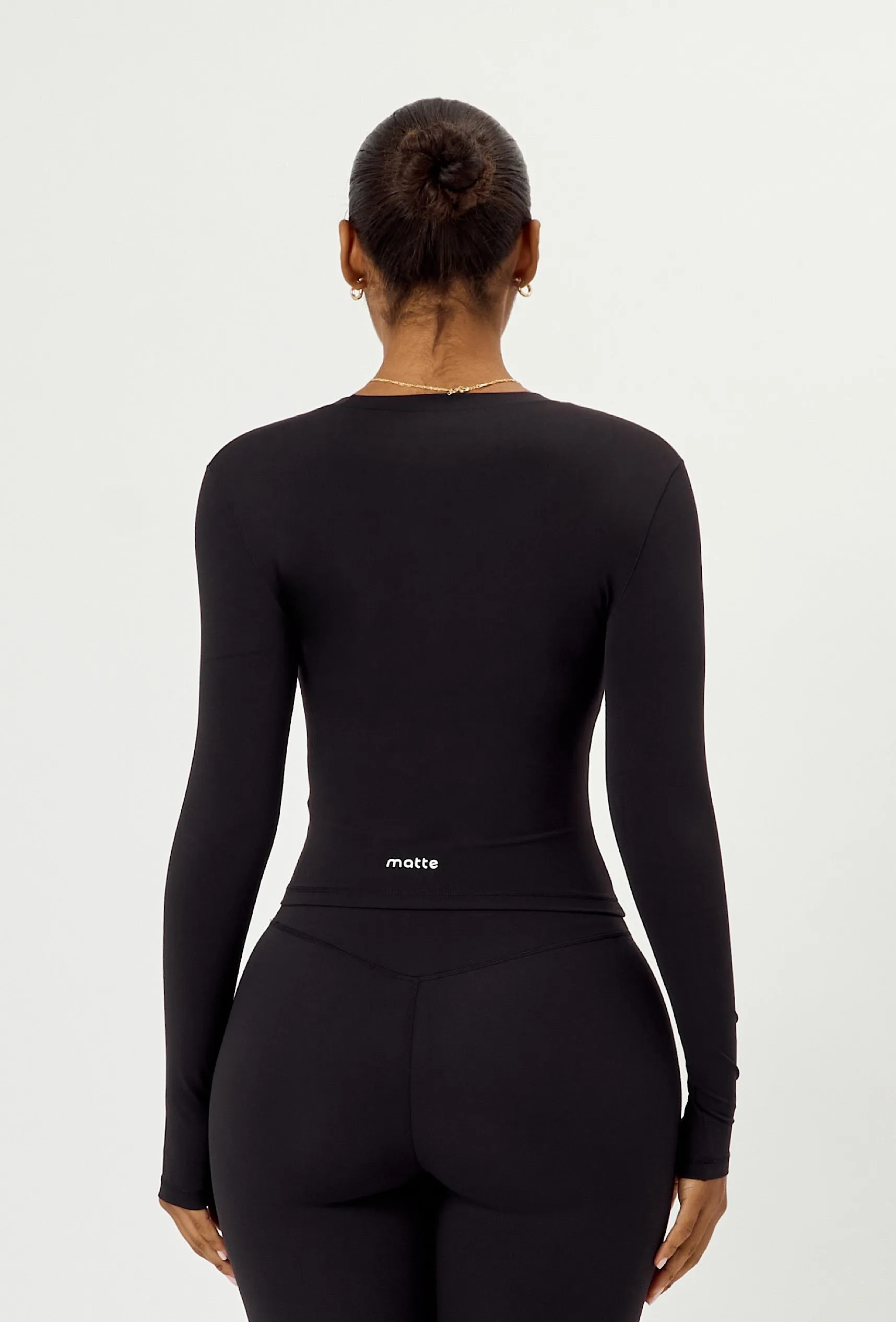 Cloudform Long Sleeve Crop - Black sold by Matte Collection product image thumbnail 3