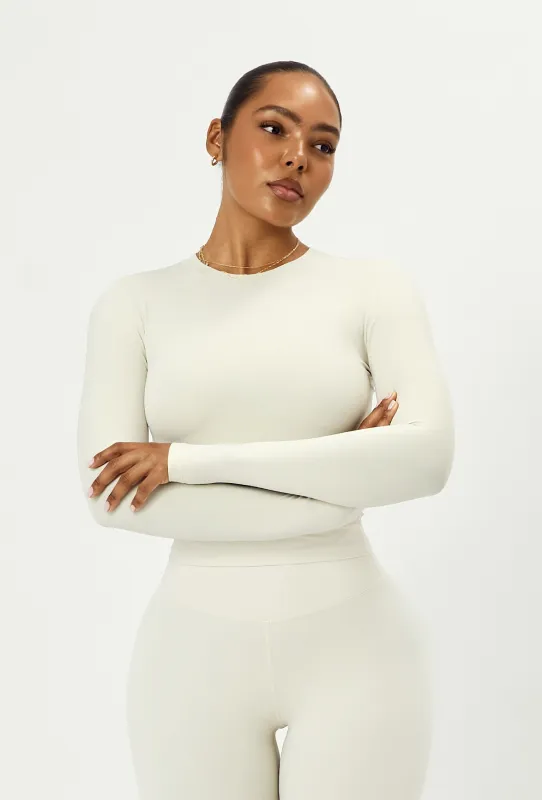 Cloudform Long Sleeve Crop - Vanilla sold by Matte Collection