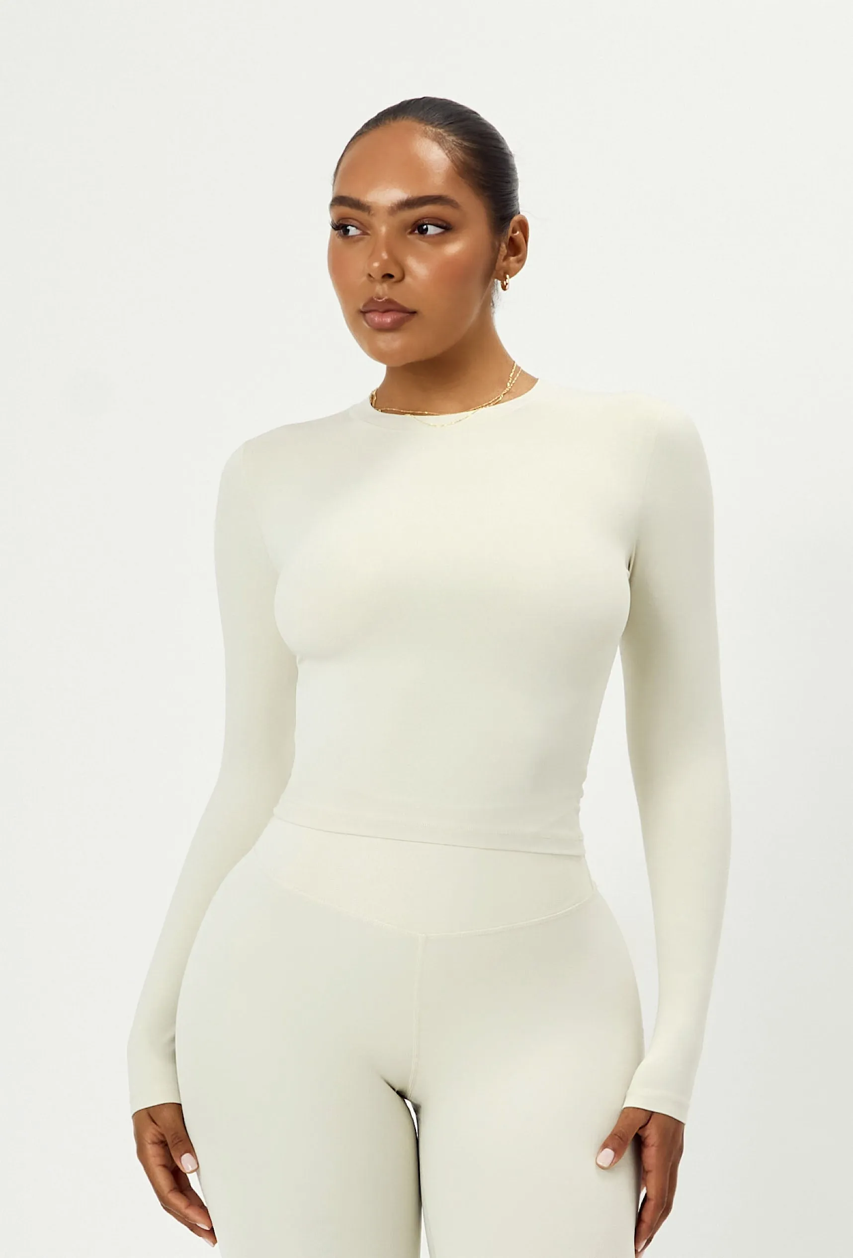Cloudform Long Sleeve Crop - Vanilla sold by Matte Collection product image thumbnail 2