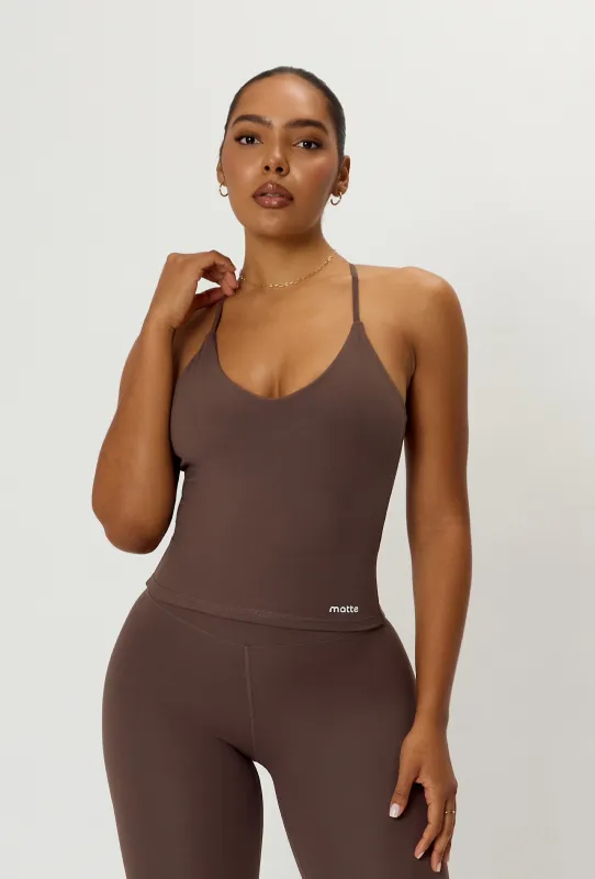 Longform Double Layer Tank - Cocoa sold by Matte Collection