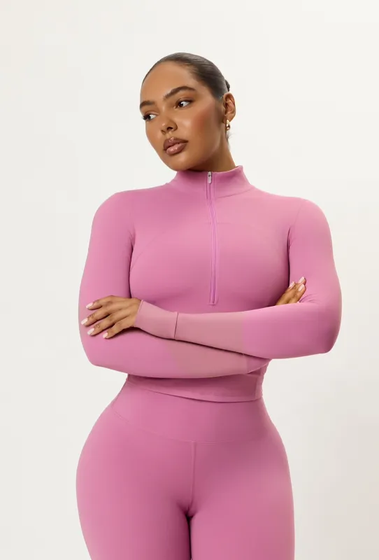 Contour Half Zip Crop - Pink Cloud made by Matte Collection