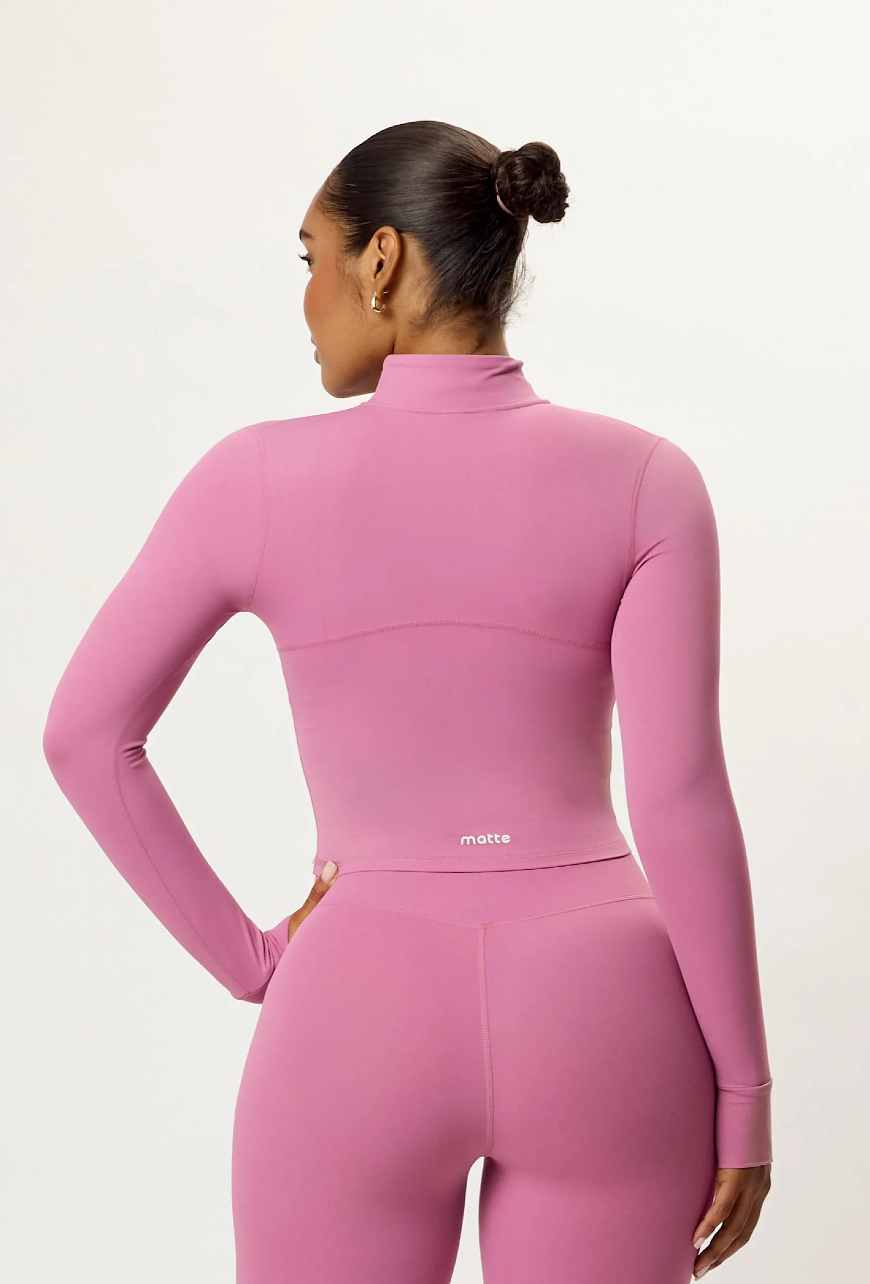 Contour Half Zip Crop - Pink Cloud sold by Matte Collection product image thumbnail 3