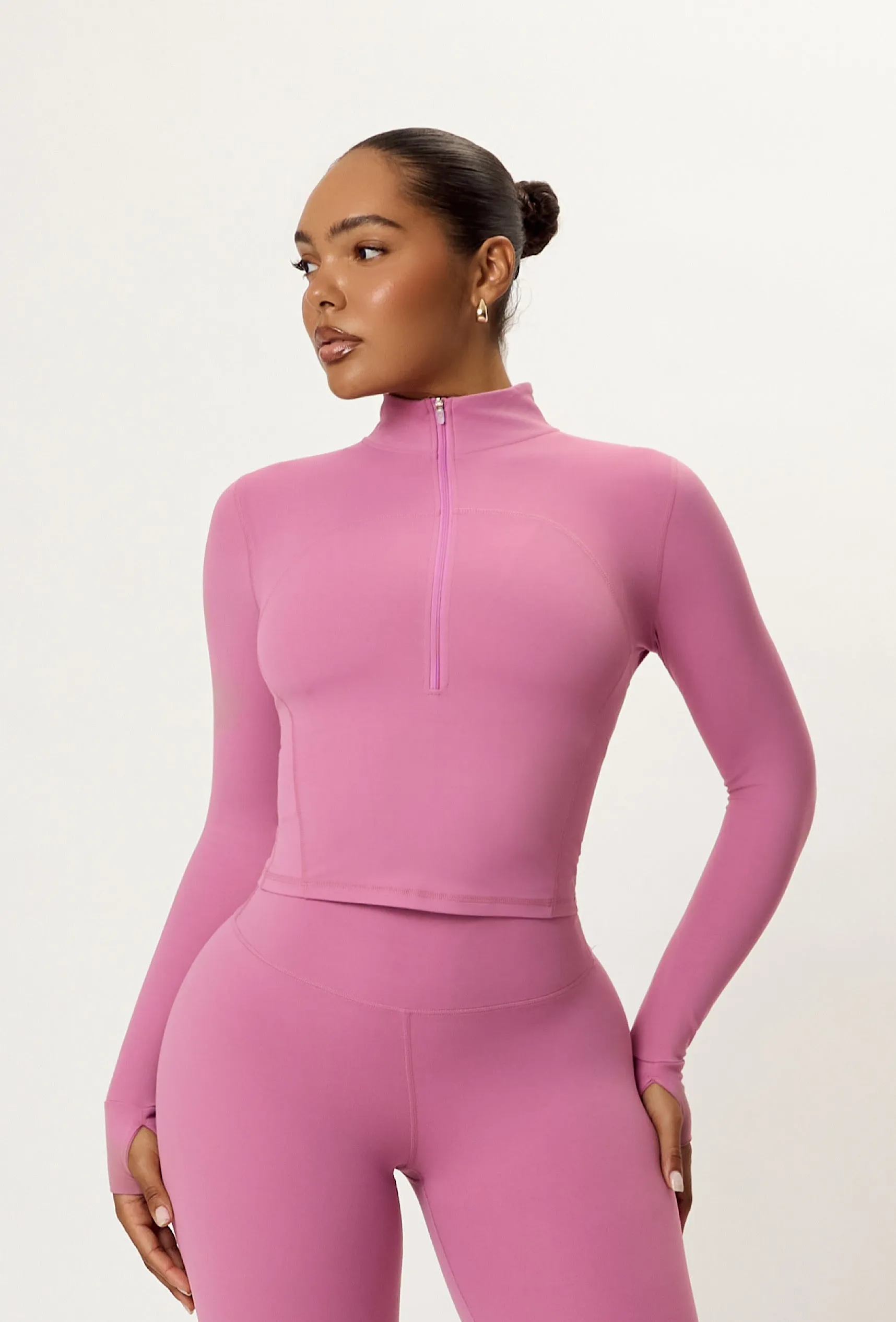 Contour Half Zip Crop - Pink Cloud sold by Matte Collection product image thumbnail 2