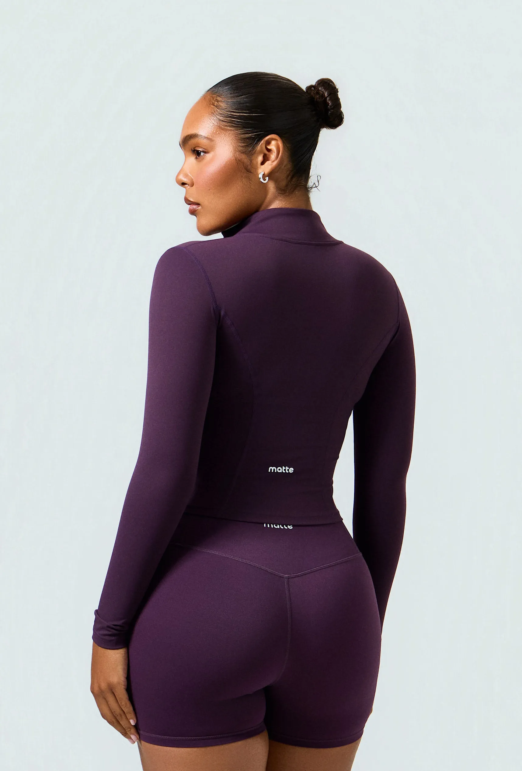 Essential 4" Biker Shorts - Plum sold by Matte Collection product image thumbnail 3