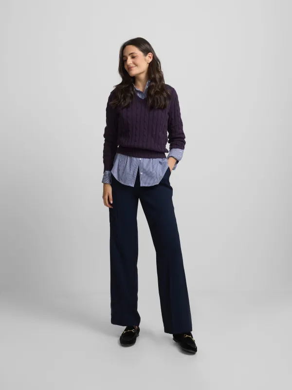 Women's classic navy blue trousers sold by Silbon
