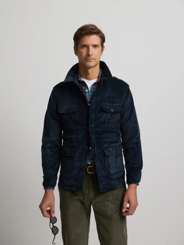 navy blue corduroy jacket with pockets sold by Silbon