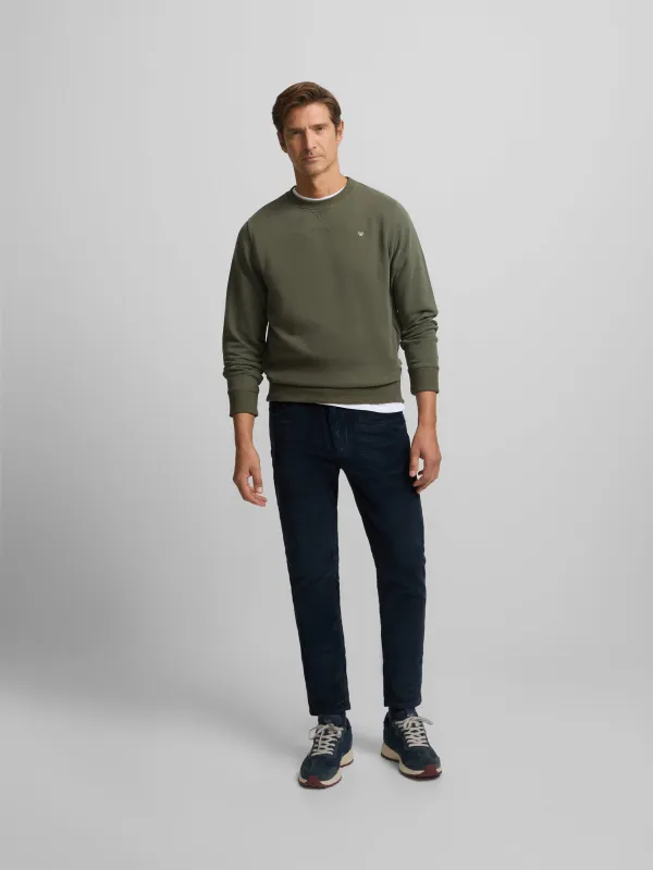 Navy blue corduroy five-pocket sports trousers sold by Silbon