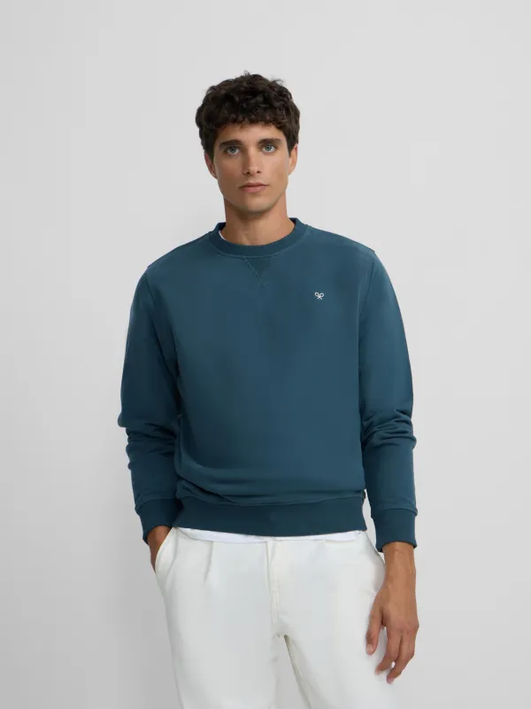 Silbon mini-logo petroleum sweatshirt sold by Silbon