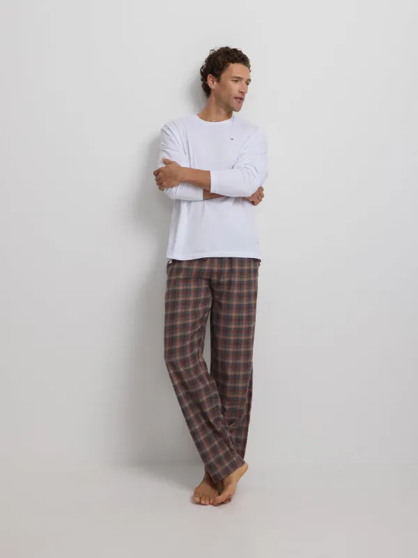 brown grey tartan plaid pajamas sold by Silbon