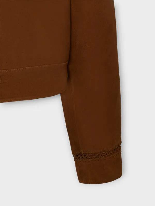 Brown suede leather jacket sold by Silbon