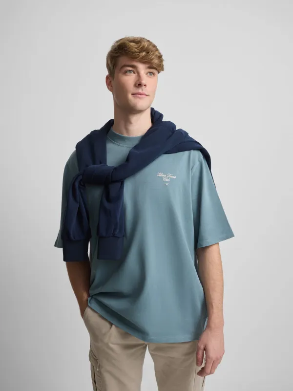 Special fit timeless elegance petrol T-shirt made by Silbon