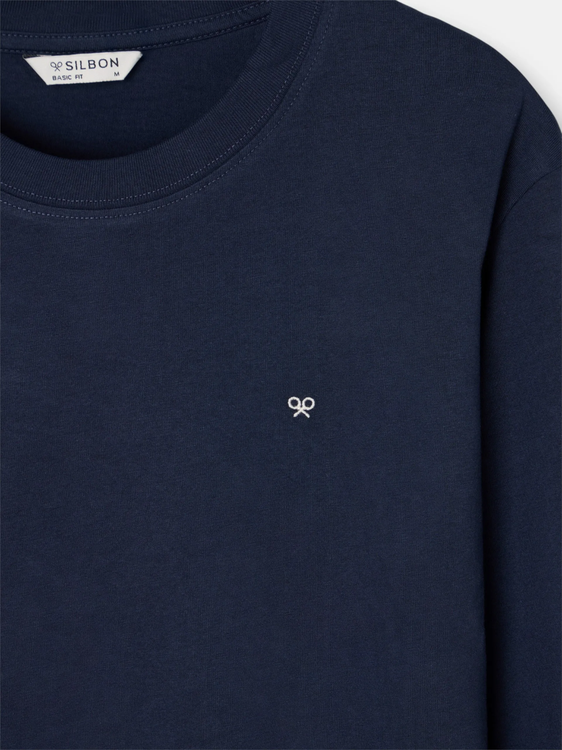 Navy blue mini logo long sleeve t-shirt sold by Silbon product image thumbnail 2