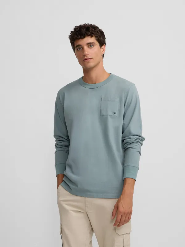 Long-sleeved green pocket t-shirt sold by Silbon