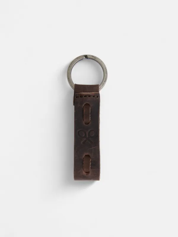 Die-cut leather keychain sold by Silbon