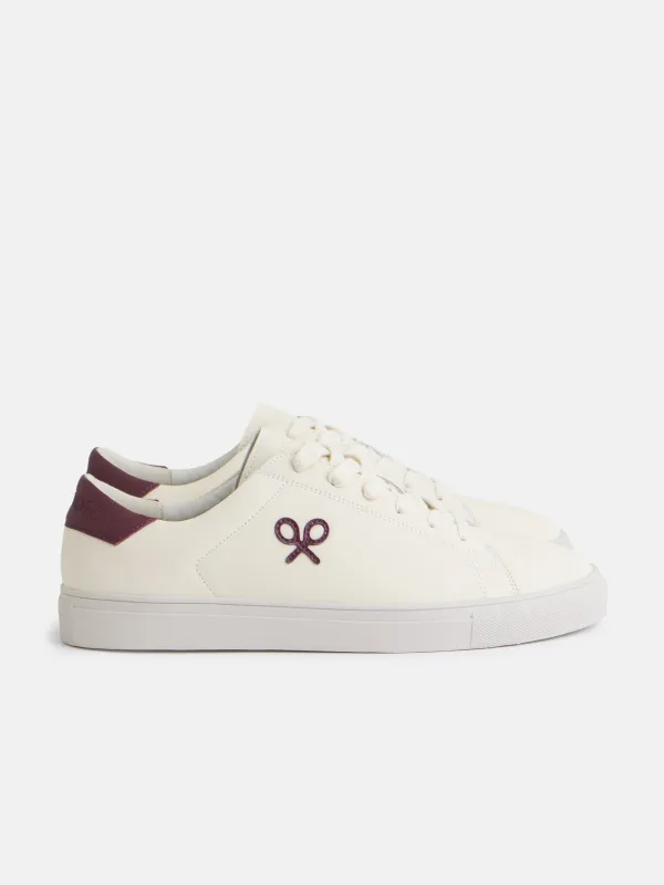 Classic white and burgundy Silbon sneaker sold by Silbon
