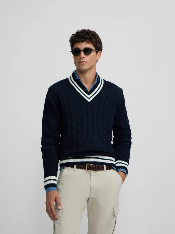 Navy blue college jersey sold by Silbon