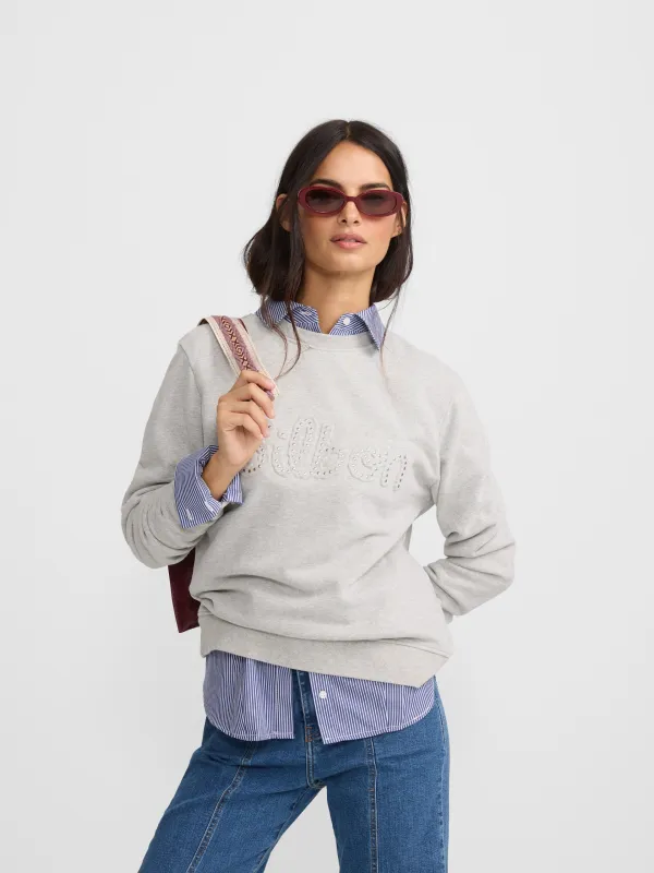 Silbon women's grey studded sweatshirt sold by Silbon