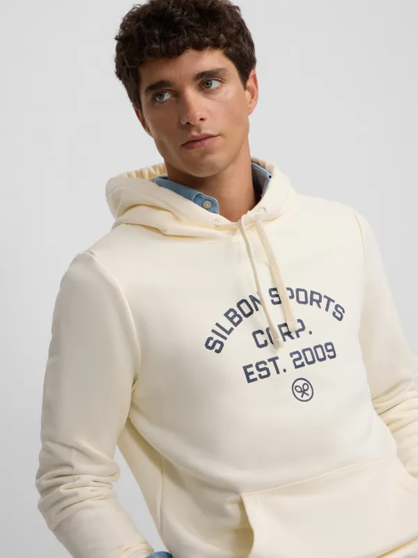 Silbon Sports Cream Hoodie sold by Silbon