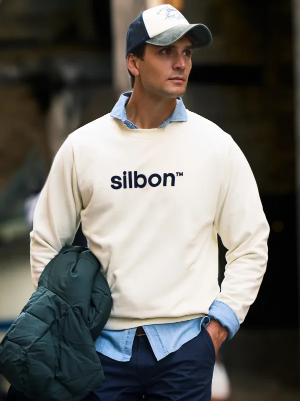 Silbon flock cream sweatshirt made by Silbon