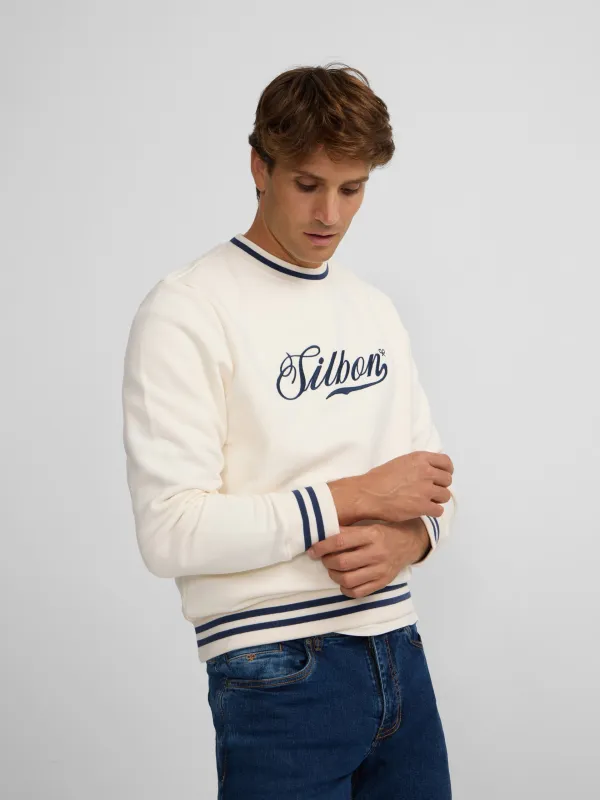 Retro lettering cream sweatshirt sold by Silbon