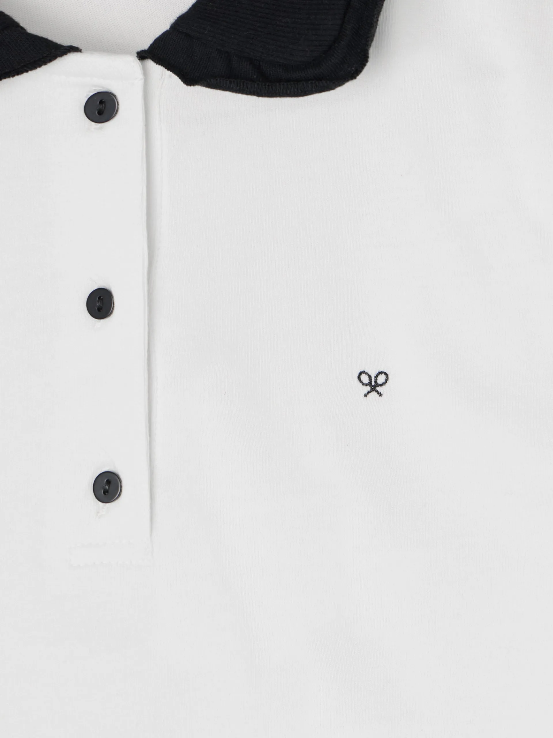 Black and white women's polo shirt sold by Silbon product image thumbnail 2