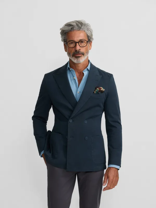 Blue double-breasted casual blazer sold by Silbon