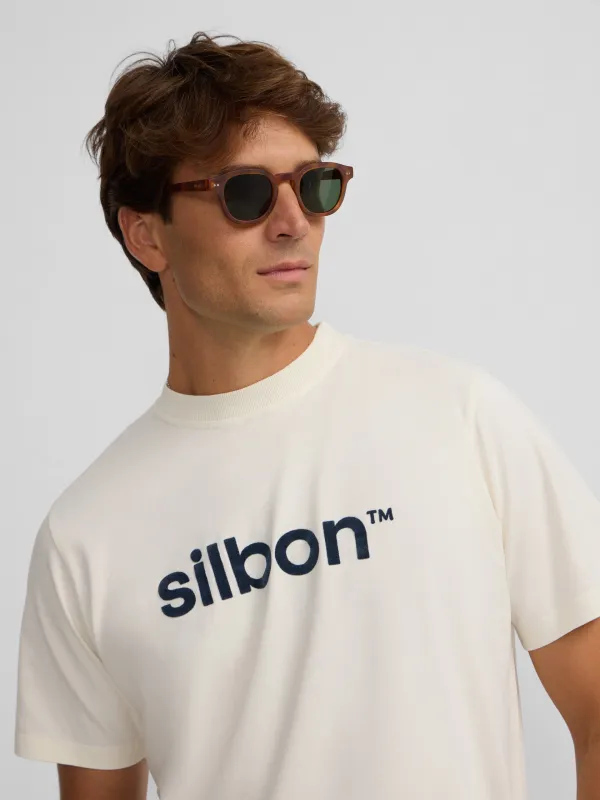 Silbon flock cream T-shirt sold by Silbon