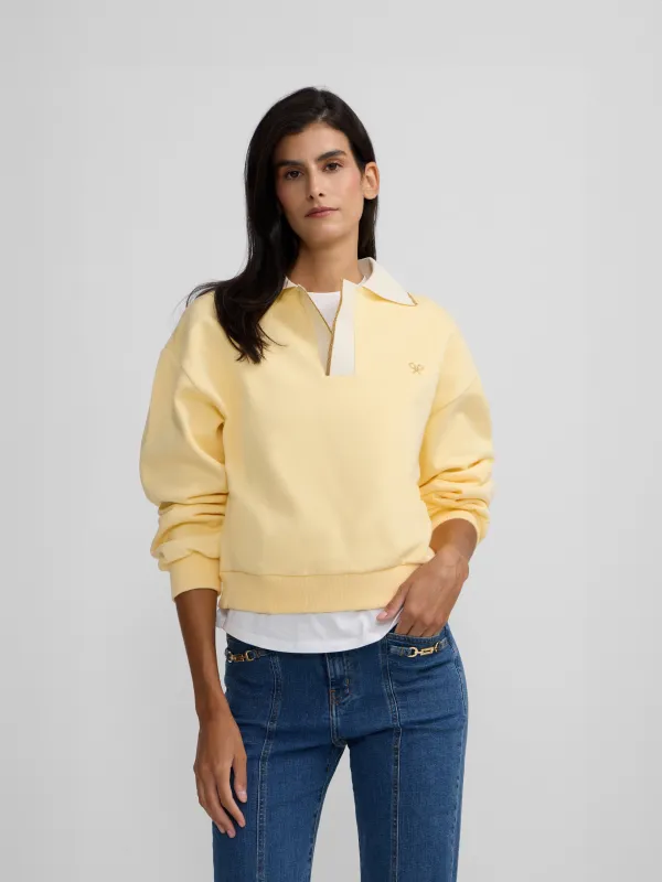 Yellow polo neck women's sweatshirt sold by Silbon