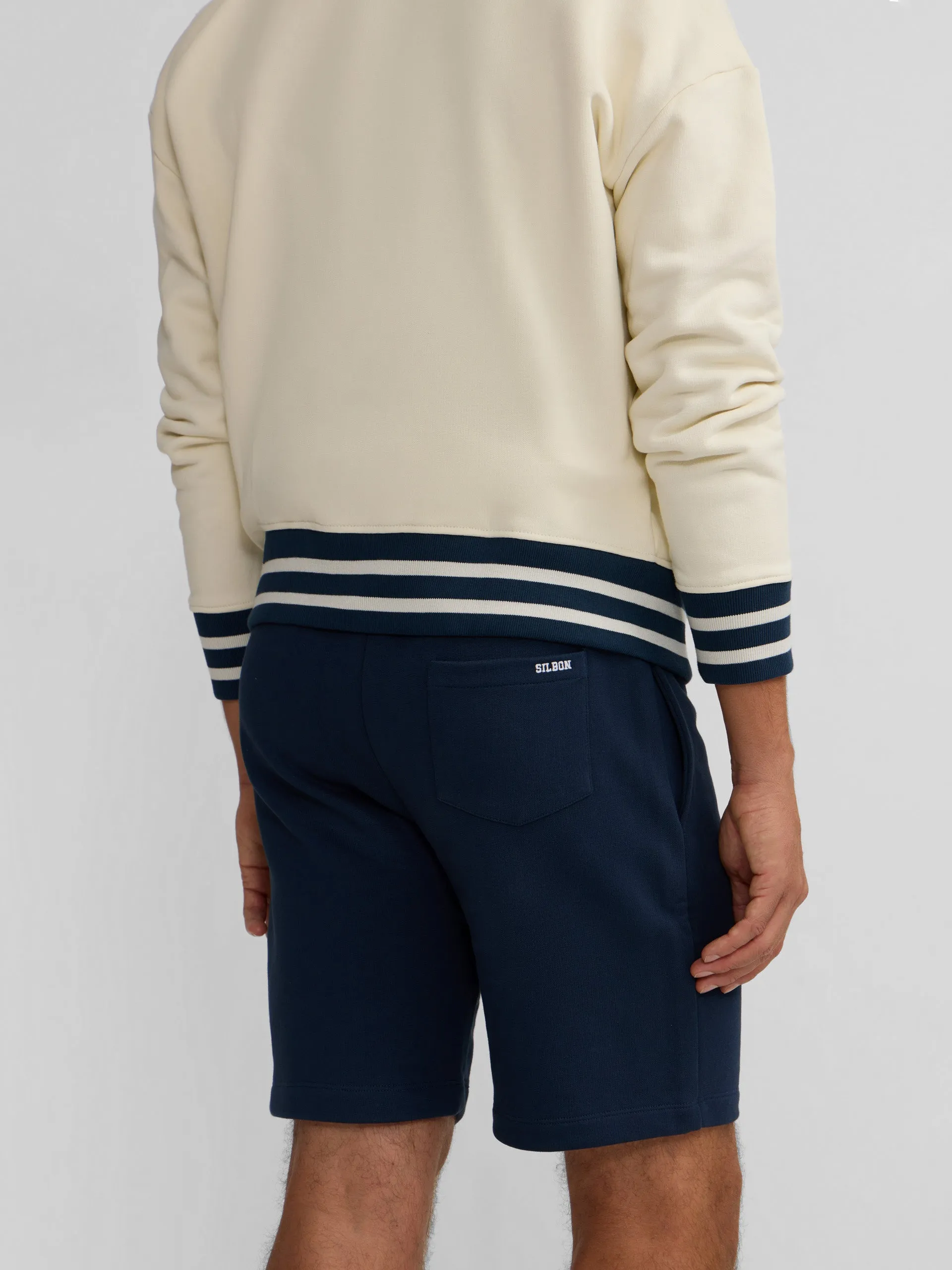 Navy blue sports Bermuda shorts sold by Silbon product image thumbnail 4