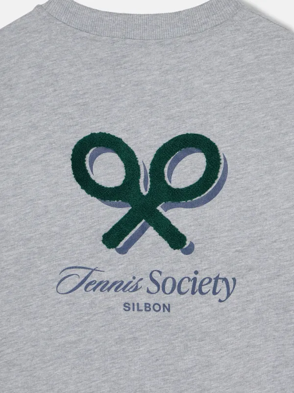 Special fit tennis society gray t-shirt sold by Silbon
