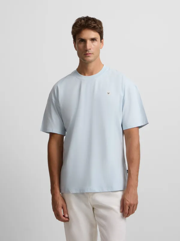 Plain light blue mini patch T-shirt sold by Silbon