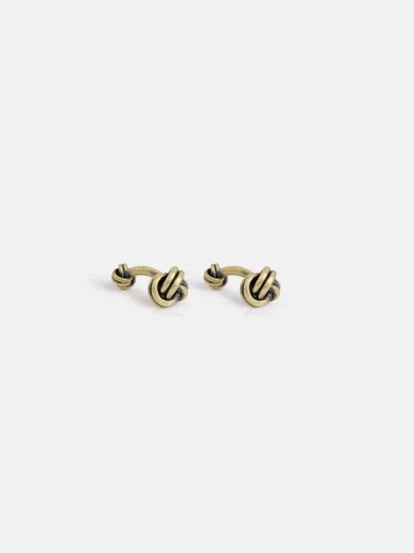 Antique gold knot cufflink sold by Silbon