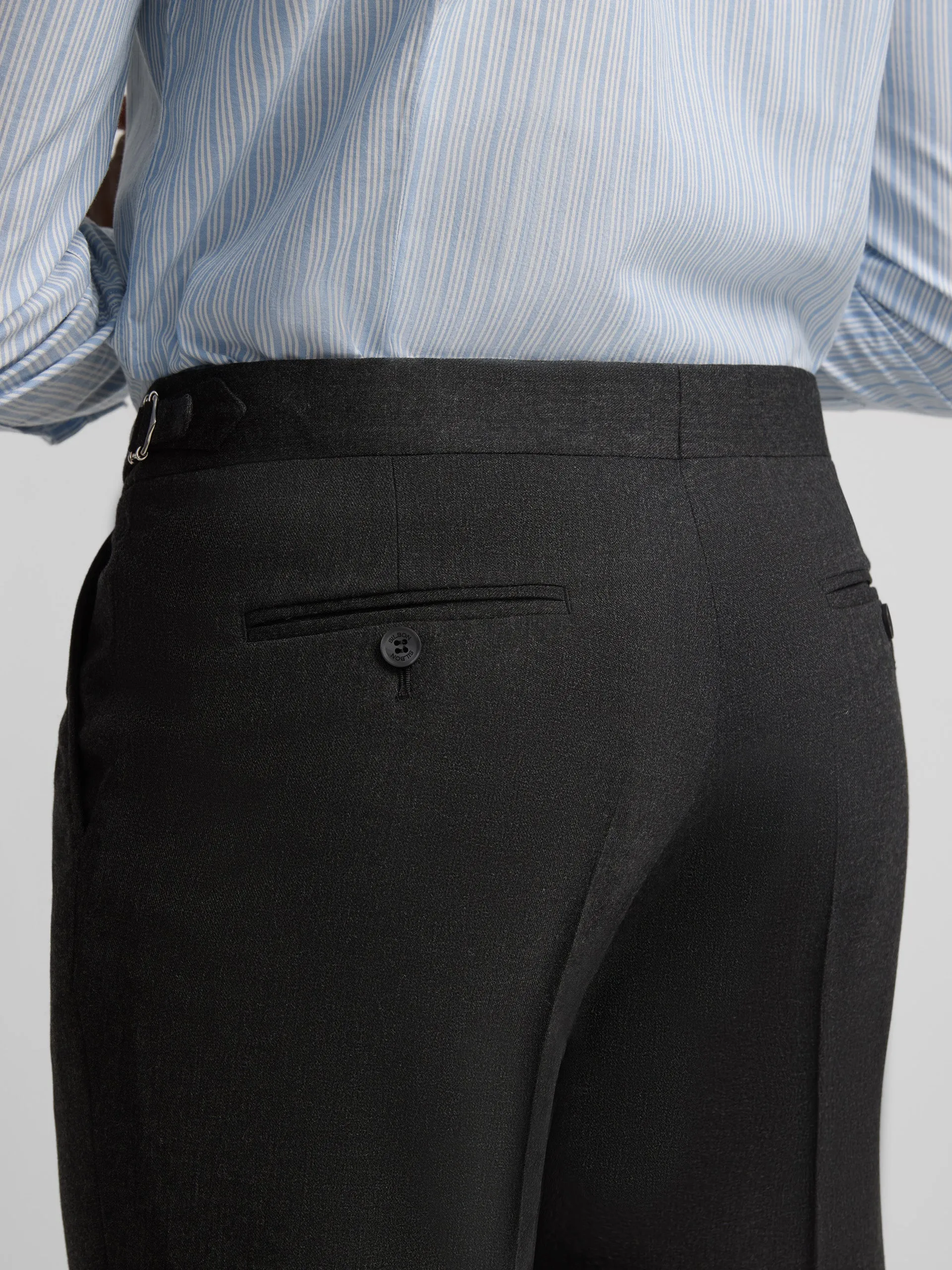Dark grey pleated dress trousers sold by Silbon product image thumbnail 4