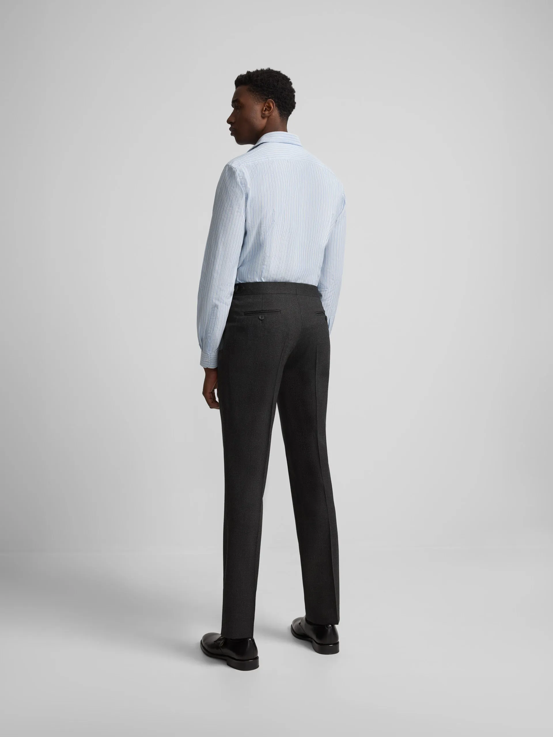 Dark grey pleated dress trousers sold by Silbon product image thumbnail 3
