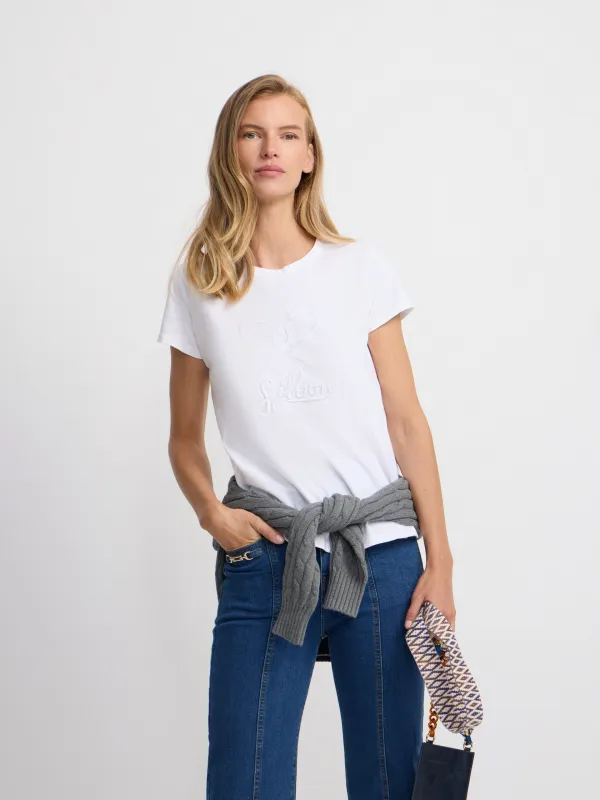 Classic white women's t-shirt sold by Silbon