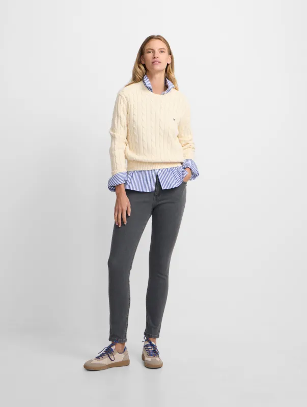 Gray slim fit women's pants made by Silbon