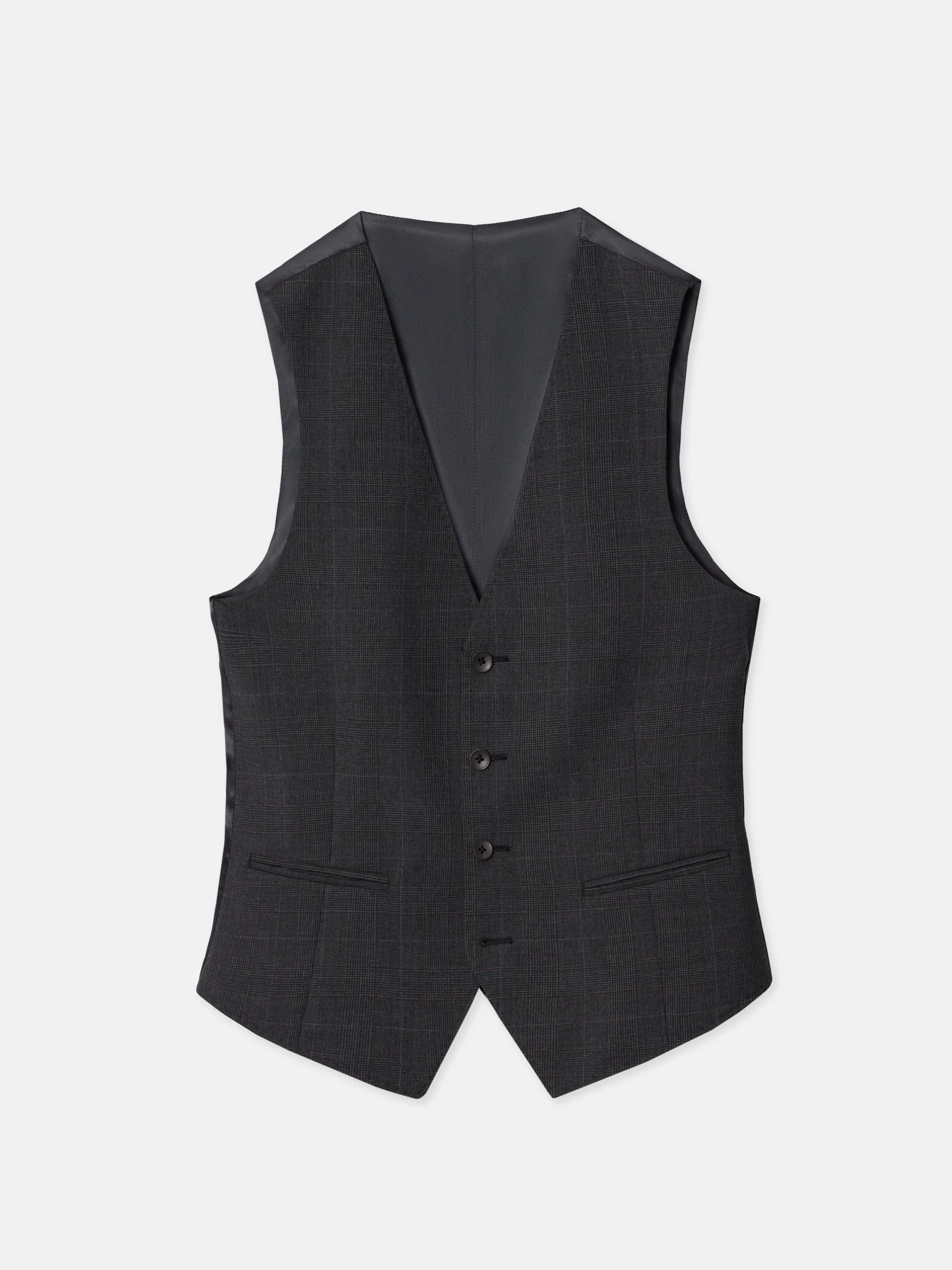 Gray prince of wales suit vest sold by Silbon product image thumbnail 3