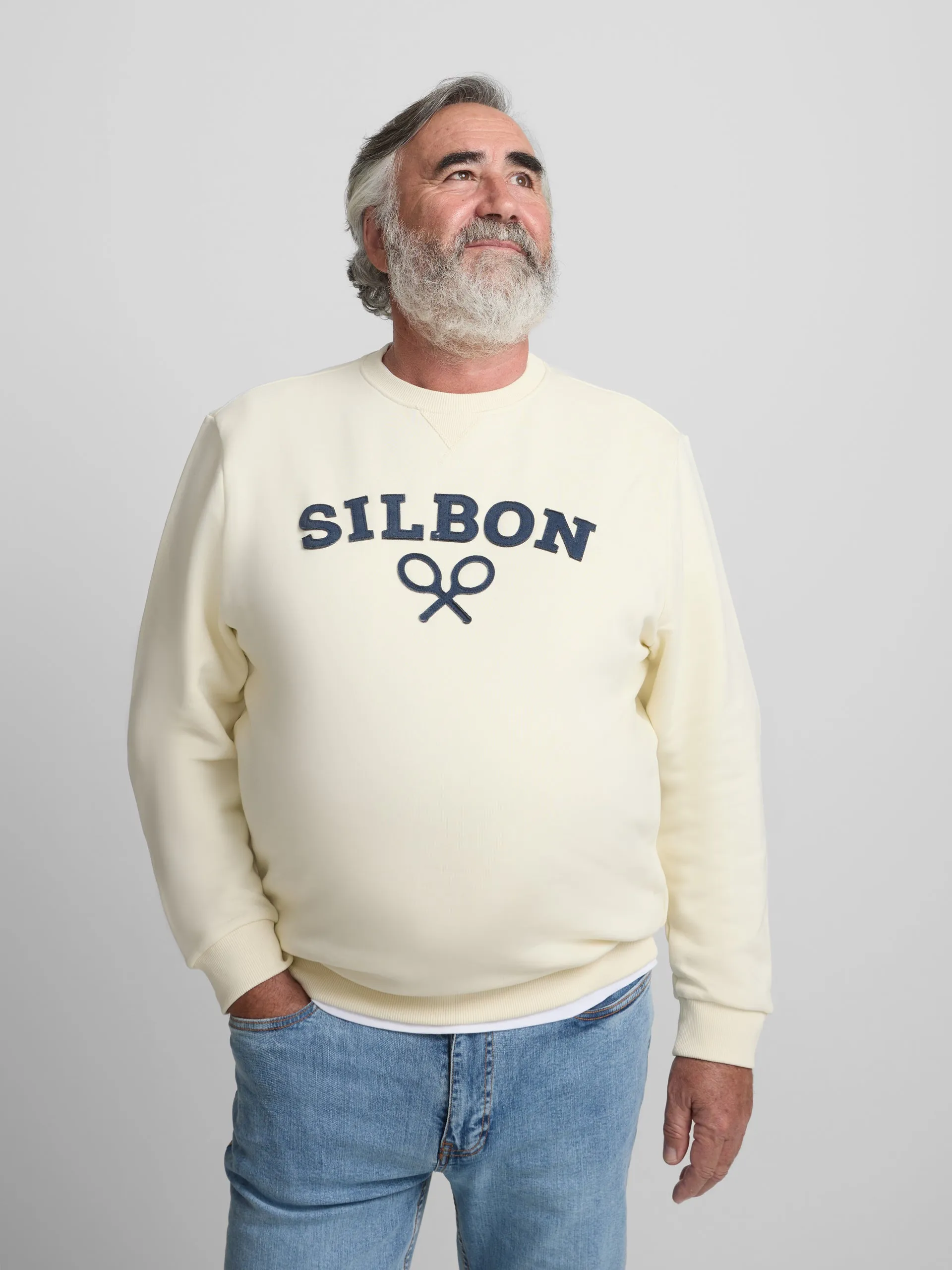 Half cream silbon racket sweatshirt sold by Silbon product image thumbnail 5