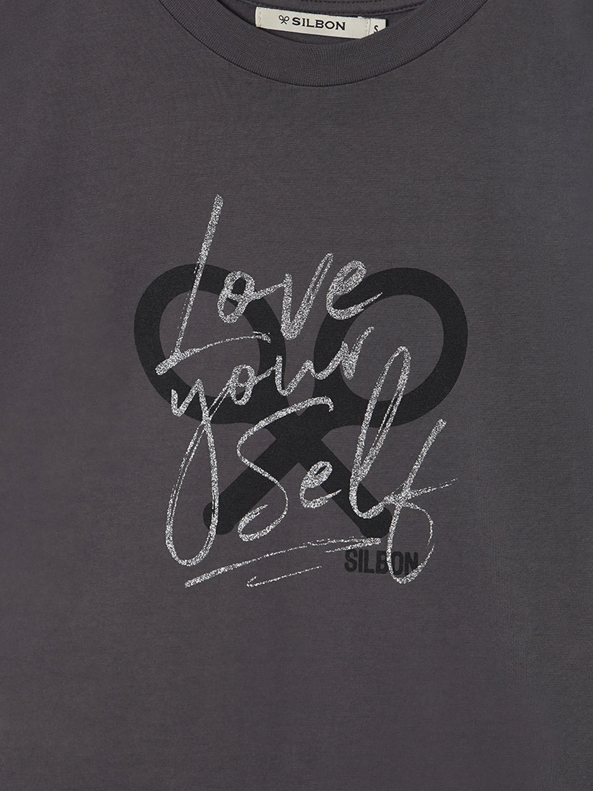 Women's black roll out sleeve t-shirt sold by Silbon product image thumbnail 2