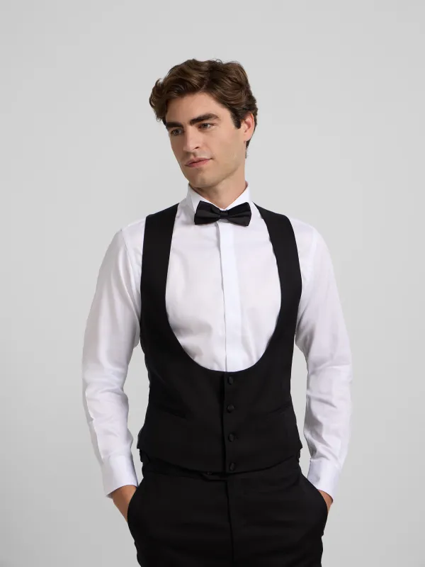 Classic black tuxedo vest made by Silbon