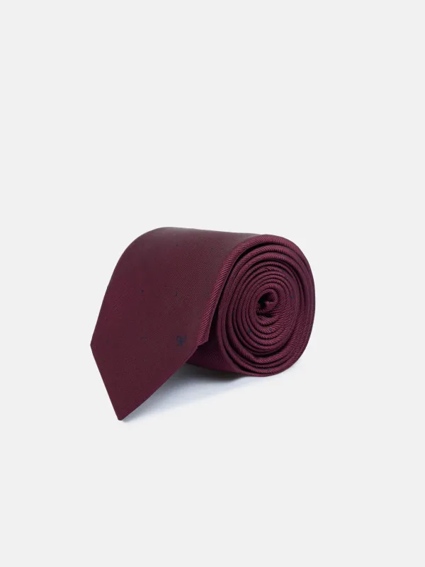 Burgundy polka dot silbon tie sold by Silbon