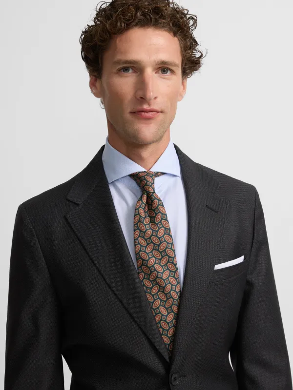 Gray bird's eye blazer suit sold by Silbon